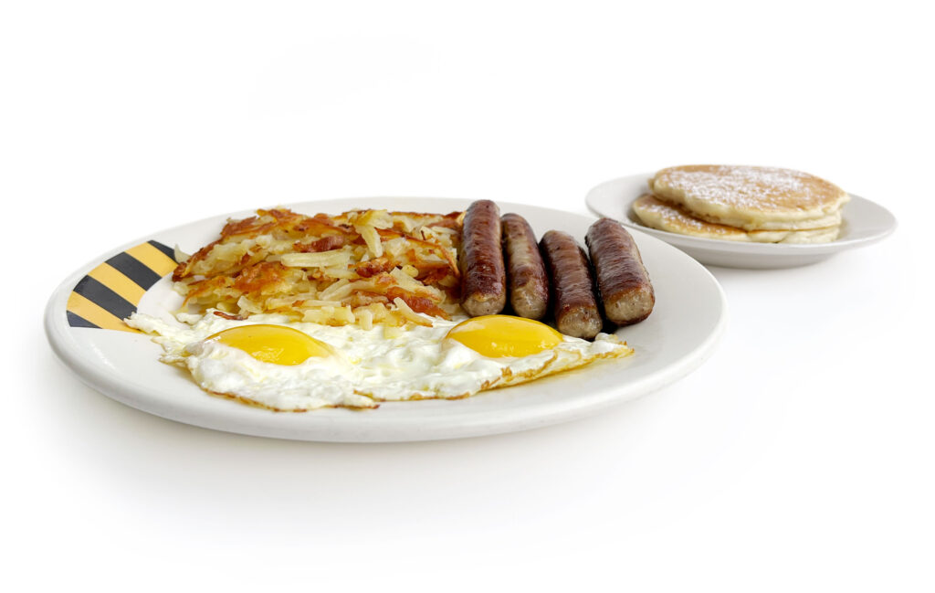 2 Eggs with Sausage & Hash Browns